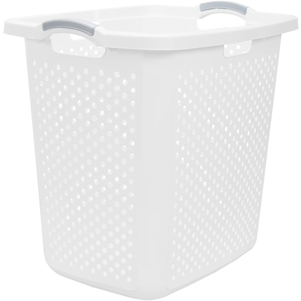 2.5布什尔XL灯塑料洗衣篮，白色，2件套（Walmart仓库发货）-5