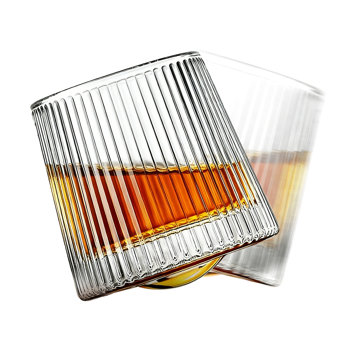 棱纹威士忌玻璃杯 – 160 毫升 两只装，视觉质感出众，玻璃质地厚实稳固