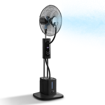 美规 MH-MF40C 喷雾扇 风扇 110V 70W 16英寸 家用落地喷雾扇 带2.5L可拆卸水箱 带LED显示屏 PP 铝电机 黑色 通风加湿 触控+遥控
