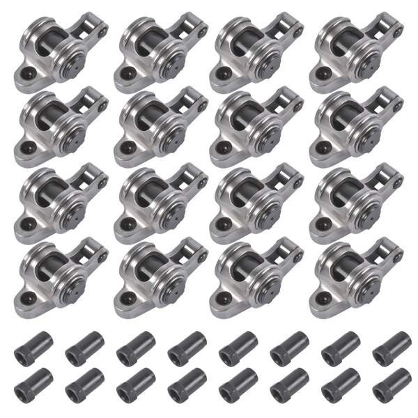 摇臂 16Pcs 1.7 Ratio 7/16" Full Roller Stainless Steel Rocker Arm and Stud Set Fit for Chevy Big Block 396 402 427 454-2
