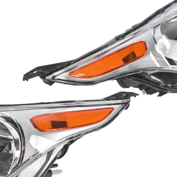 大灯 Pair Left+Right Side Chrome Headlight Replacement for Ford Transit Connect 2014-2018 DT1Z13008Q DT1Z13008N-6