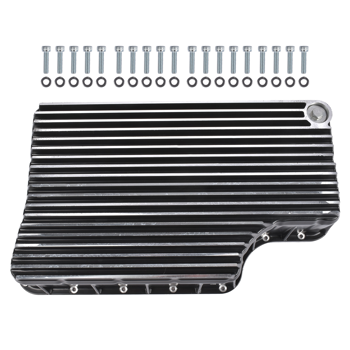 变速箱油底壳 Black Brushed Transmission Oil Pan 328052010 Replacement for Ford 6.7L w/6R140 Transmission
