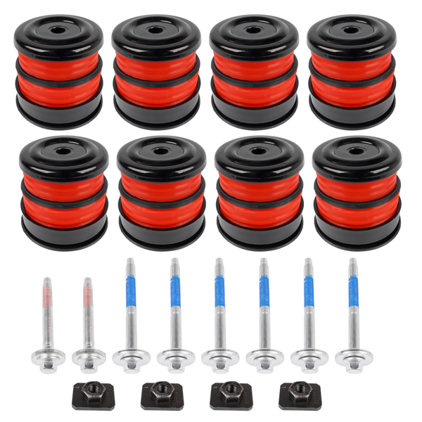 车身衬套套件 8X Silicone Body Mount Bushings and Cushion Bolts Kit Replacement for F-250 F-350 2008-2016 13848-7