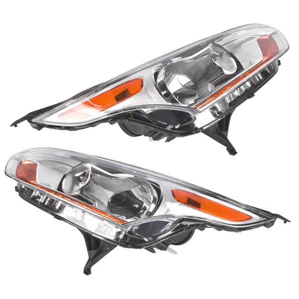 大灯 Pair Left+Right Side Chrome Headlight Replacement for Ford Transit Connect 2014-2018 DT1Z13008Q DT1Z13008N-3