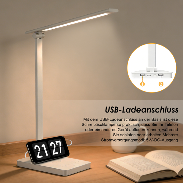 15W LED 可调光护眼台灯，内置 LED 灯珠，带 USB 接口-6