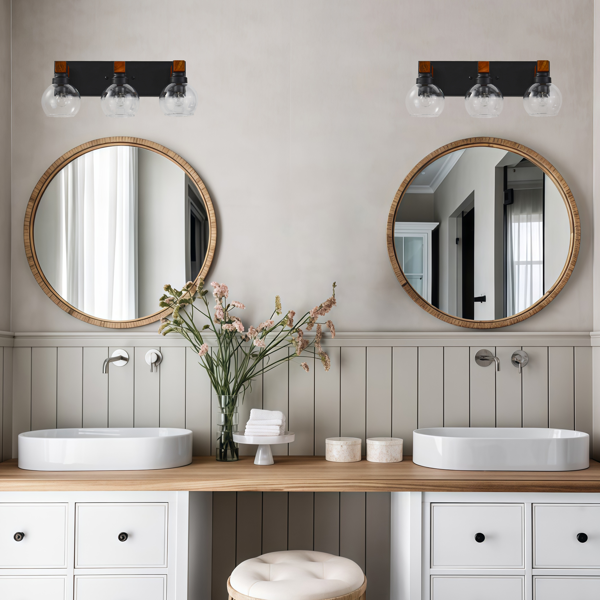 Black Bathroom Light Fixture, Vanity Lighting Fixtures Over Mirror, Wall Sconces for Living Room Bedroom Hallway-4