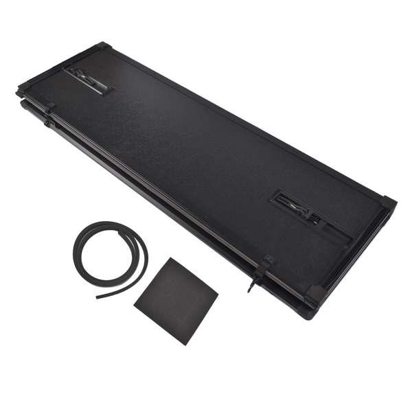 尾箱盖 Matte Black Hard Tri-Fold Truck Bed Cover, 5FT Waterproof Tonneau Cover with LED Replacement for Ford Ranger 2019 2020 2021 2022 2023 2024-4