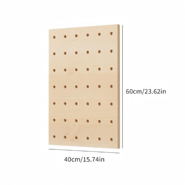 40×60cm 实木洞洞板定作挂板墙上装饰隔板置物架书桌背景墙展示架收纳挂架-2