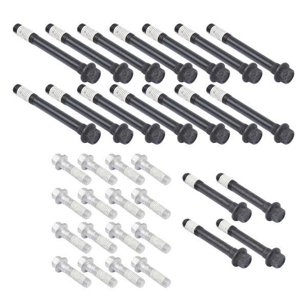 缸盖螺栓 34Pcs Engine Cylinder Head Bolts for Chevrolet GMC C1500 C2500 Cadillac Escalade 5.7L ES72856-6