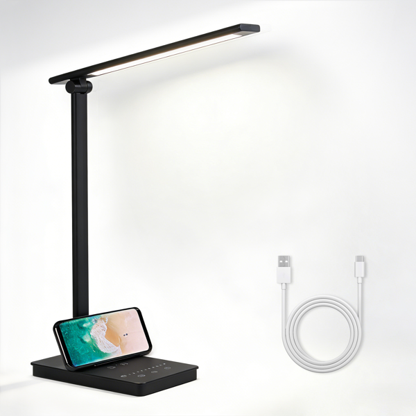 15W LED 可调光护眼台灯，内置 LED 灯珠，带 USB 接口-1