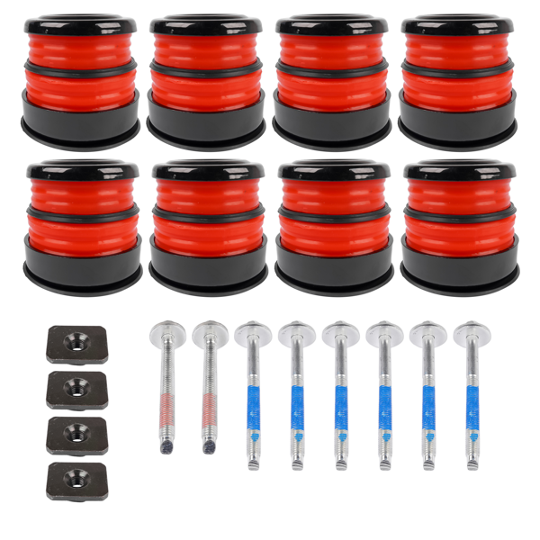 车身衬套套件 8X Silicone Body Mount Bushings and Cushion Bolts Kit Replacement for F-250 F-350 2008-2016 13848-8