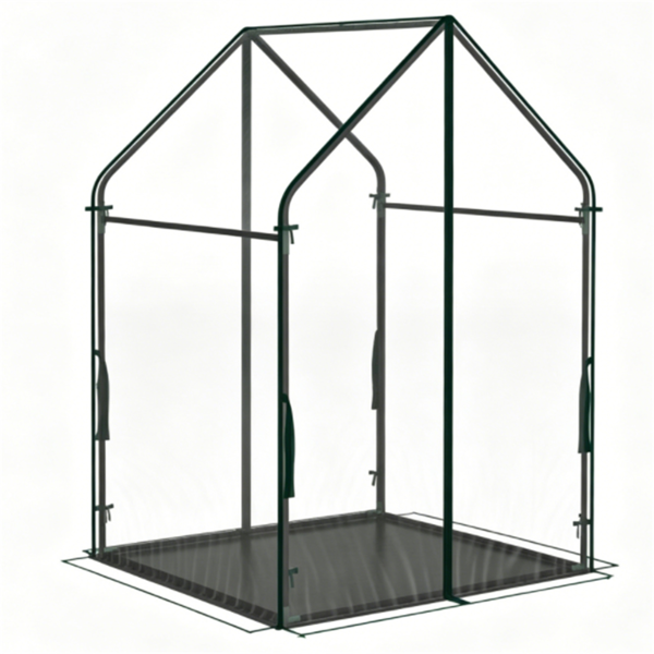 36“×36”×60“便携式迷你温室，带PE脚垫，36×60英寸透明PVC植物生长帐篷，带木桩和绳索的抗风金属框架室外温室-3