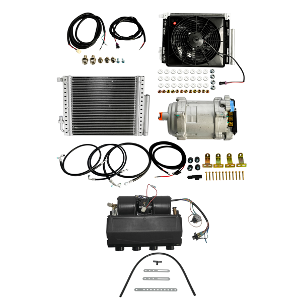 A/C套件 Universal 12V Underdash Electric A/C Cooling Evaporator Kit Fit for Auto Car New-2