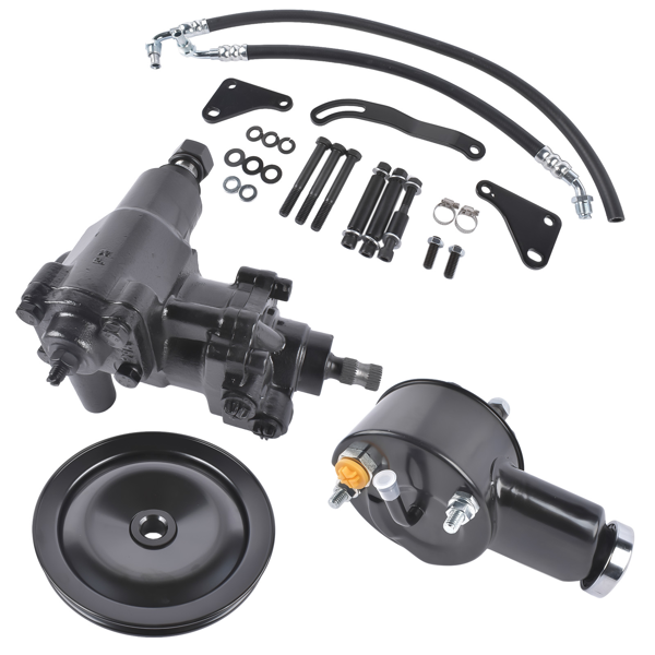 转向器套装 Power Steering Gear Box Conversion Kit Fit for Chevy Bel Air Impala 1958-1964 3913BK Black-2