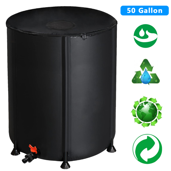 50gal 黑色 PVC 可折叠 集雨桶-6