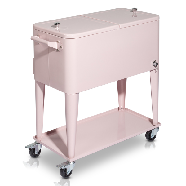 【同款编码：26565530】80qt 粉色 冷冻保温推车 87.5*39*91cm 长方形 塑料箱体 冷冻保温-6