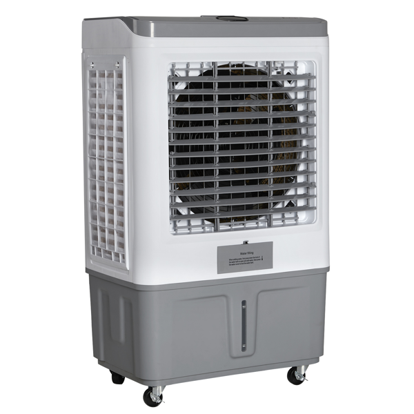 美规 FLS-Z38BR 风扇 冷气扇 120V 180W 60L 带遥控 带液晶显示 带4块冰晶 带脚轮  ABS塑料 灰白 （风扇，降温、加湿）3合1  12小时定时-10