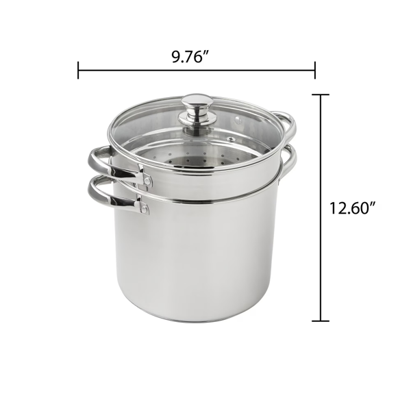4件套不锈钢8夸脱多功能锅具组合 (Walmart仓库发货）-2