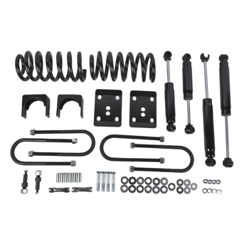 弹簧减震器套件 3\\" / 5\\" Drop Lowering Flip Kit Fit for Chevrolet C10 GMC C15 1973-1987 Springs & Shocks Black