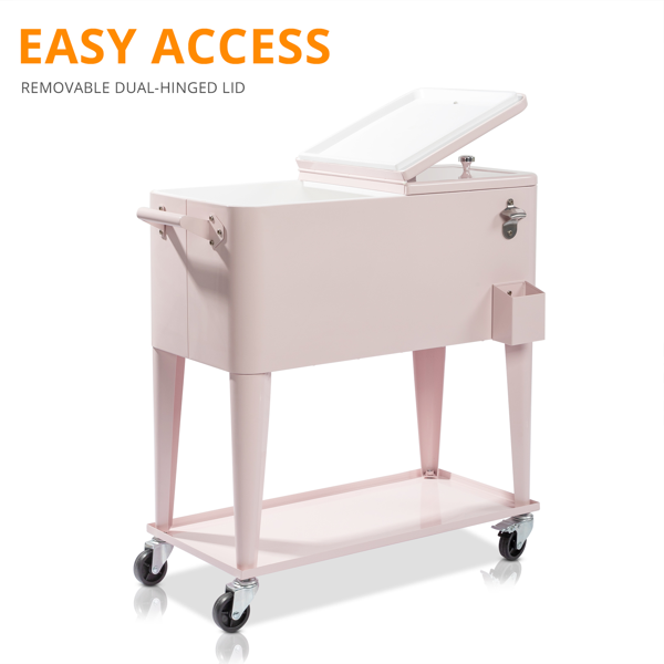 【同款编码：26565530】80qt 粉色 冷冻保温推车 87.5*39*91cm 长方形 塑料箱体 冷冻保温-10