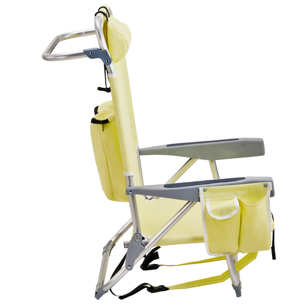 【同款编码：34944184】座高7.9"宽19.7"深16.5" 土黄色 铝沙滩椅 牛津布 银白色铝管  100kg-8