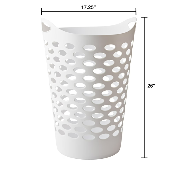 （3件套）可折叠圆形洗衣篮，白色塑料   （Walmart仓库发货）-4
