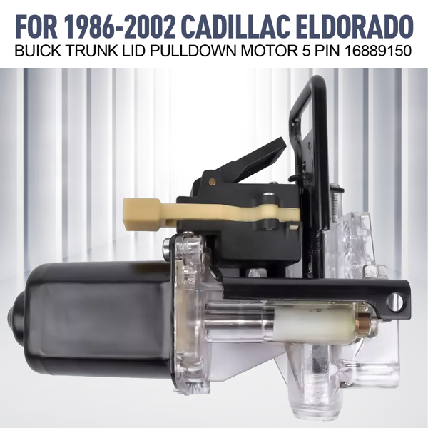 适用于 1986-2002 年凯迪拉克 Eldorado 和别克车型的后备箱盖下拉电机，5 针，零件号 16889150-13