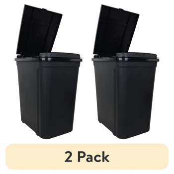 （2个装）厨房垃圾桶，7.6加仑带触摸盖塑料垃圾桶，黑色(Walmart仓库发货）