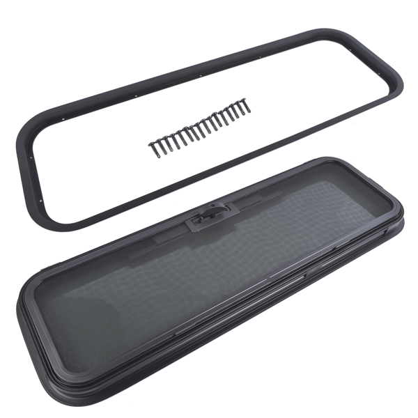 房车车窗 33.5" W x 10.5" H RV Window Tinted RV Window w/ Net Screen and Trim Ring-5