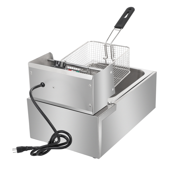 美规 EH81 110V 1700W 11.4QT/10.8L 电炸锅 银色 不锈钢 单缸/调温/UL电源线-15