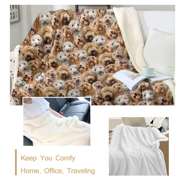 自产羊羔绒毛毯 密集可卡布犬 130x150cm-5