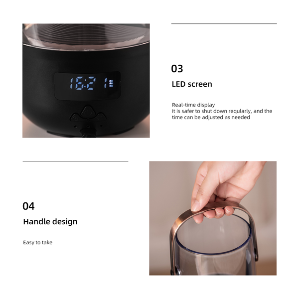 复古火焰香薰机 古铜色 礼品 | 200 毫升加湿器，三档定时、氛围灯效、缺水自动保护-5