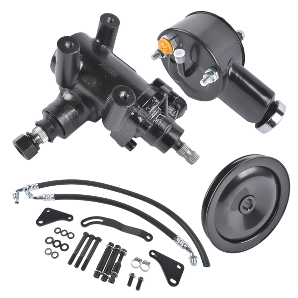 转向器套装 Power Steering Gear Box Conversion Kit Fit for Chevy Bel Air Impala 1958-1964 3913BK Black-5