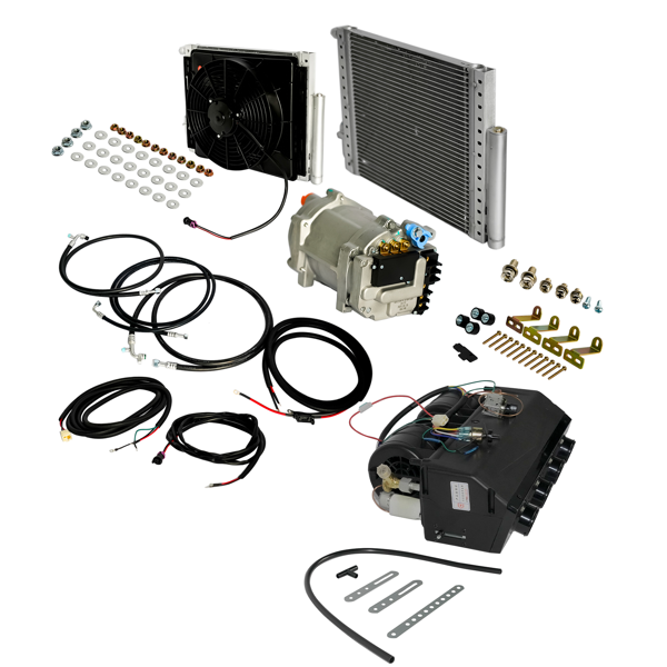 A/C套件 Universal 12V Underdash Electric A/C Cooling Evaporator Kit Fit for Auto Car New-4