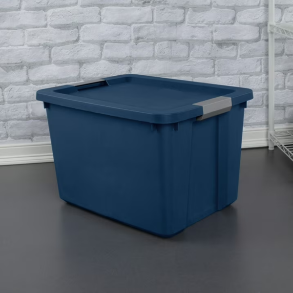（2个装）20加仑大容量储物箱，带锁盖的塑料储物容器，蓝色(Walmart仓库发货）-6