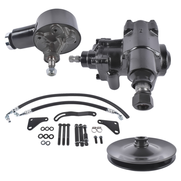 转向器套装 Power Steering Gear Box Conversion Kit Fit for Chevy Bel Air Impala 1958-1964 3913BK Black-1