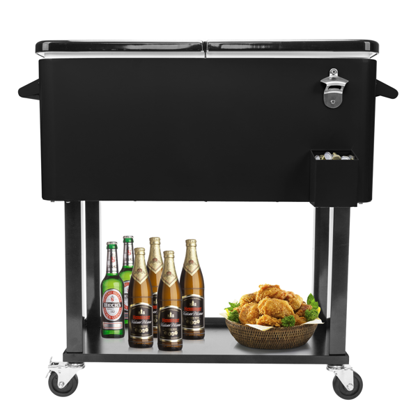 【同款编码：82483437】80qt 黑色箱体 黑色脚管 冷冻保温推车 91*87*48cm 长方形 铁 带排水管-28