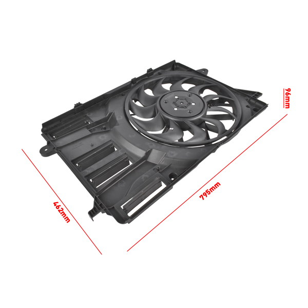 散热器风扇 Radiator Fan Assembly with Brushless Motor Fits for Chevrolet Malibu Sedan 1.5L l4 2021-2022 Black 1Pc-7