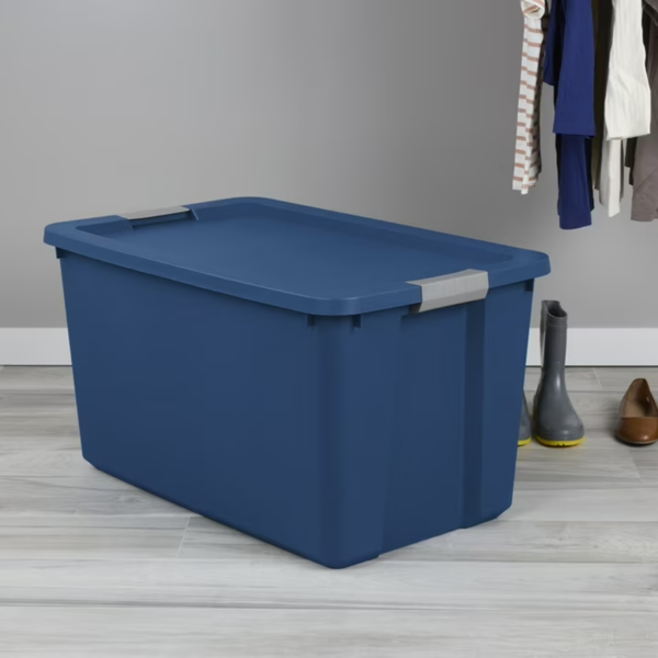（2件套）34加仑超大储物箱，带锁盖的塑料储物容器，蓝色   （Walmart仓库发货）-6