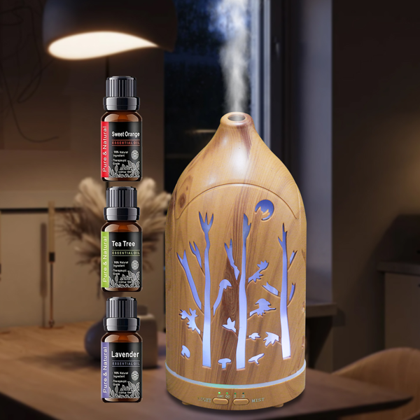 七色 LED 灯光香薰机，带自动断电功能，附赠 3 瓶香薰精油-4