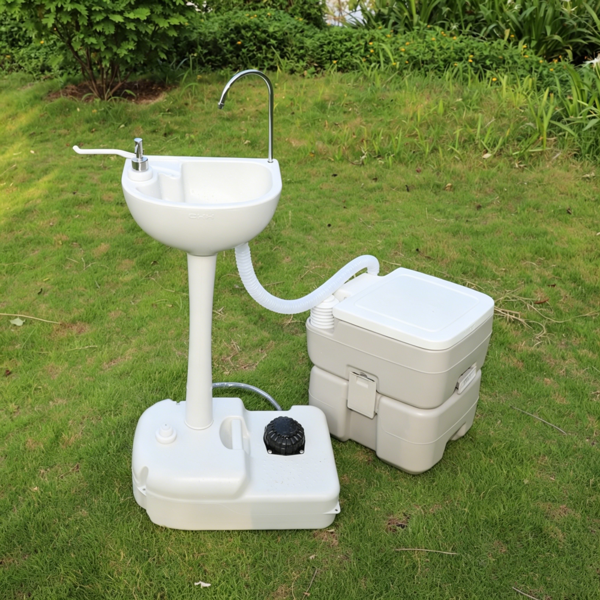 【同款编码：77825851】5 Gallon  配套白色盖圈污水箱升级马桶  户外洗手台 HDPE  白色-25