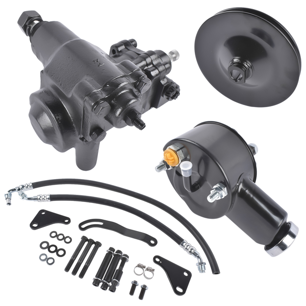 转向器套装 Power Steering Gear Box Conversion Kit Fit for Chevy Bel Air Impala 1958-1964 3913BK Black-3