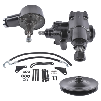 转向器套装 Power Steering Gear Box Conversion Kit Fit for Chevy Bel Air Impala 1958-1964 3913BK Black