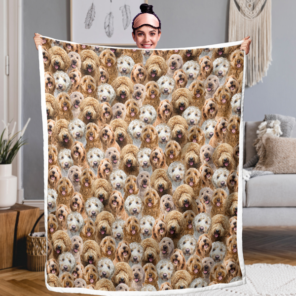 自产羊羔绒毛毯 密集可卡布犬 130x150cm-2