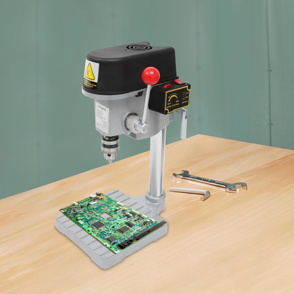 Mini-Bohrmaschine / Tischbohrmaschine, 150W, stufenlose Drehzahlregelung 0-7000 U/min, Bohr-Ø 0,6-6,5mm, Bohrtiefe 25mm,  für DIY, Modellbau, PCB-Leiterplatten, Holz, Acryl, Dünnblech-9