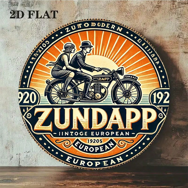 CIFbuy 1 个 8×8 英寸 2D 平面圆形标牌，“年代尊达普欧式复古摩托车铁皮挂牌” 年代尊达普欧式复古摩托车铁皮挂牌（TikTok, temu 自提物流）-9