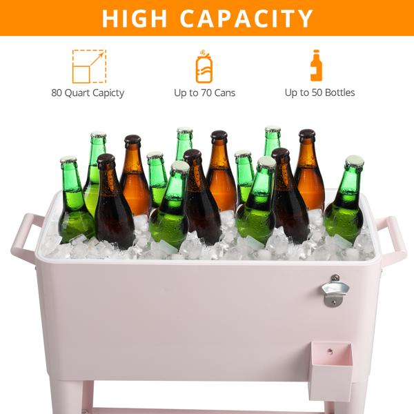 【同款编码：26565530】80qt 粉色 冷冻保温推车 87.5*39*91cm 长方形 塑料箱体 冷冻保温-11