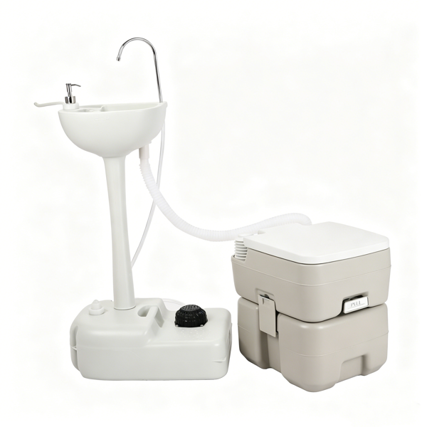 【同款编码：77825851】5 Gallon  配套白色盖圈污水箱升级马桶  户外洗手台 HDPE  白色-7