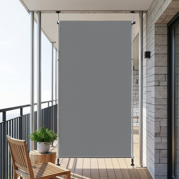 150*270*(210-310) cm 灰色 支撑篷 涤纶布 铝铁框架 垂直可伸缩-1