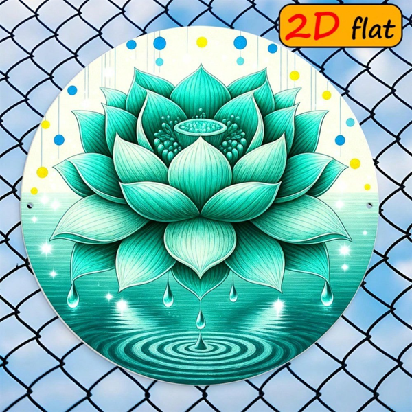CIFbuy 1 个清新青荷露珠圆形标牌，“87” 平面户外挂牌（TikTok, temu 自提物流）-2